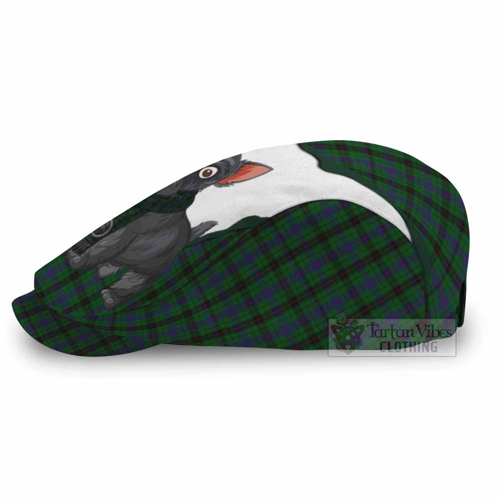 Davidson Scottish Terrier Tartan Flat Cap, Jeff Cap Thistle Heritage Art - Tartan Vibes Clothing