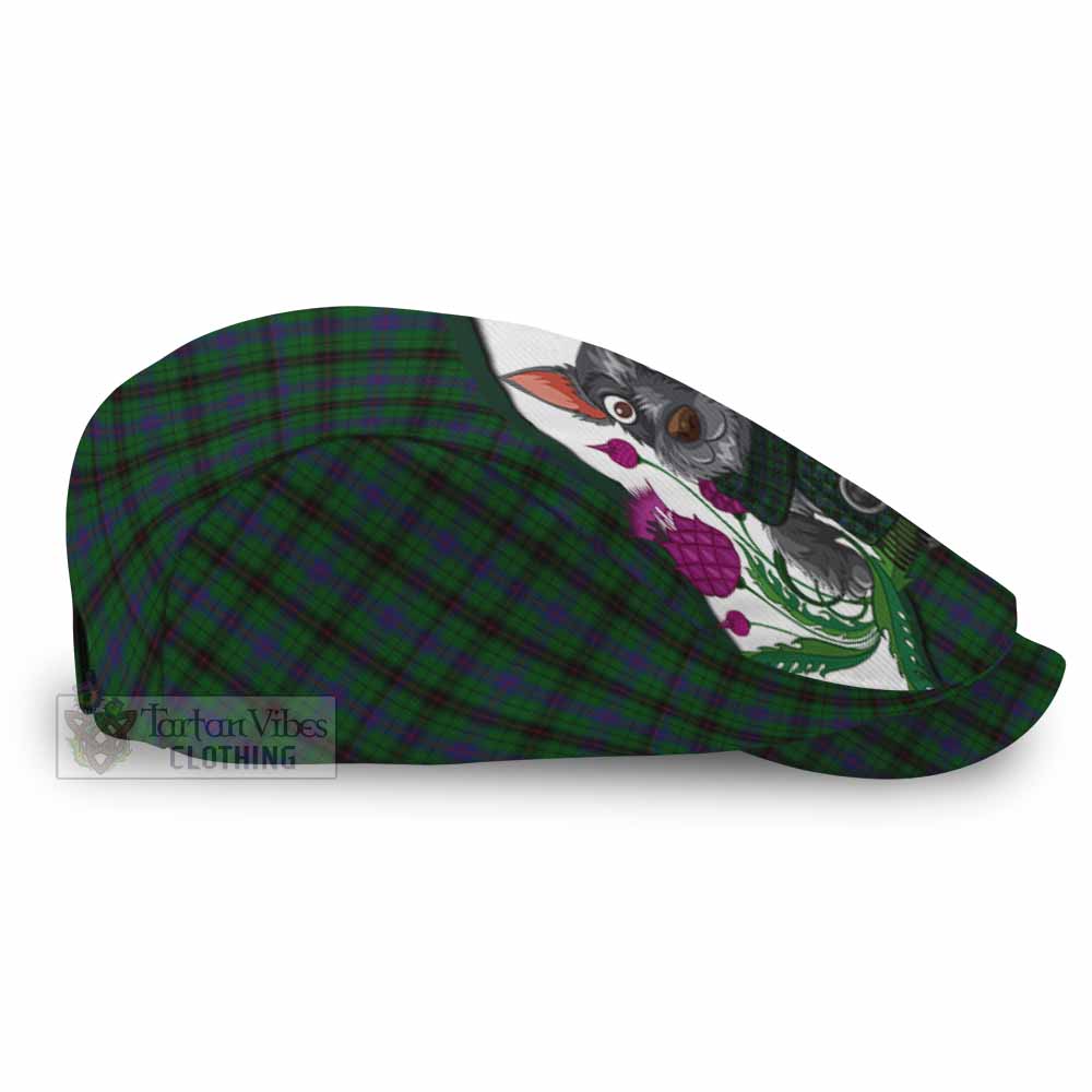 Davidson Scottish Terrier Tartan Flat Cap, Jeff Cap Thistle Heritage Art - Tartan Vibes Clothing