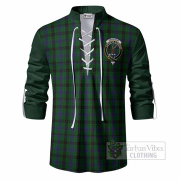 Davidson Tartan Accent Ghillie Shirt with Family Crest
