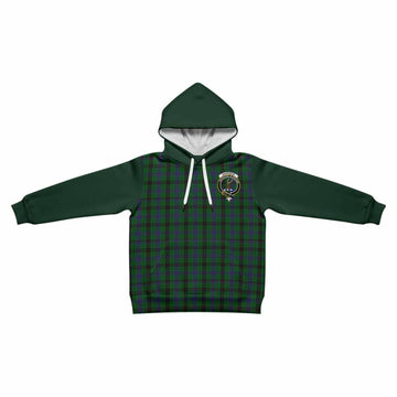 Davidson Tartan Accent Kid Hoodie with Family Crest
