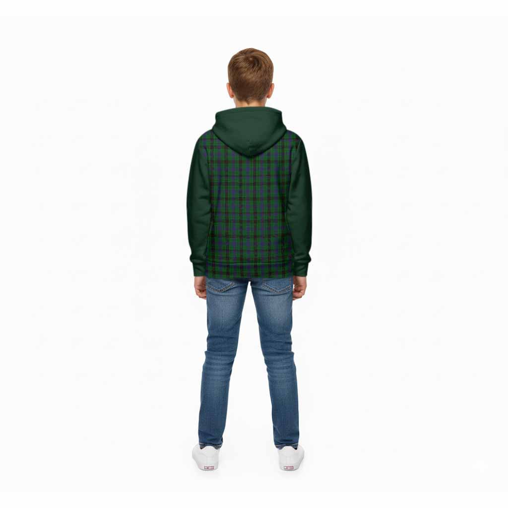 Davidson Tartan Accent Kid Hoodie with Family Crest