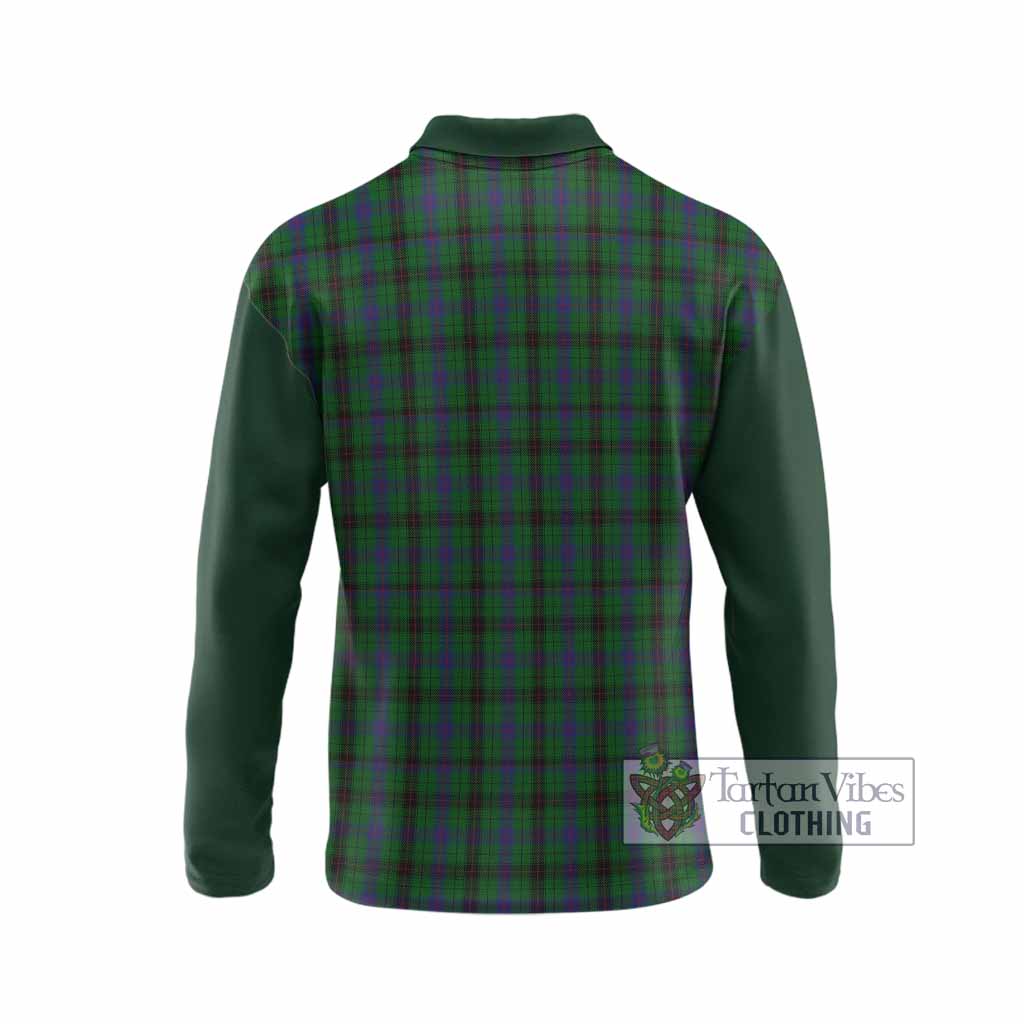 Davidson Tartan Accent Long Sleeve Polo Shirt with Family Crest