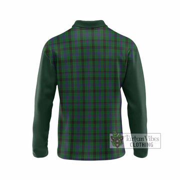 Davidson Tartan Accent Long Sleeve Polo Shirt with Family Crest