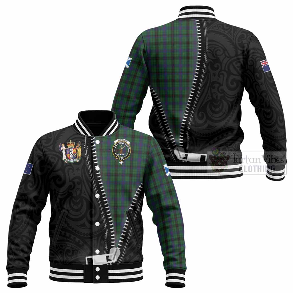 Davidson Tartan Baseball Jacket New Zealand Pattern Unique Zipper Stylized