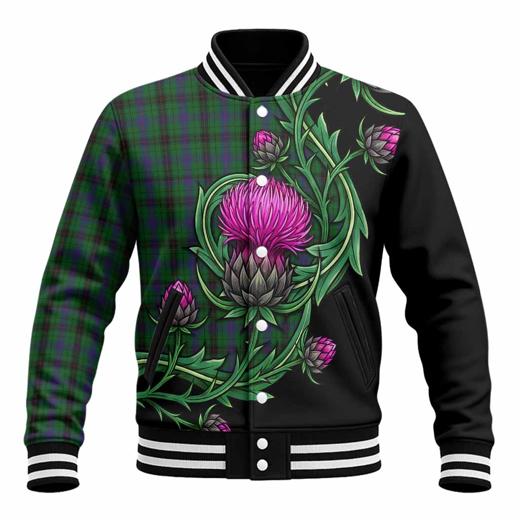 Davidson Tartan Baseball Jacket Resilient Scottish Thistle Unisex - Tartan Vibes Clothing