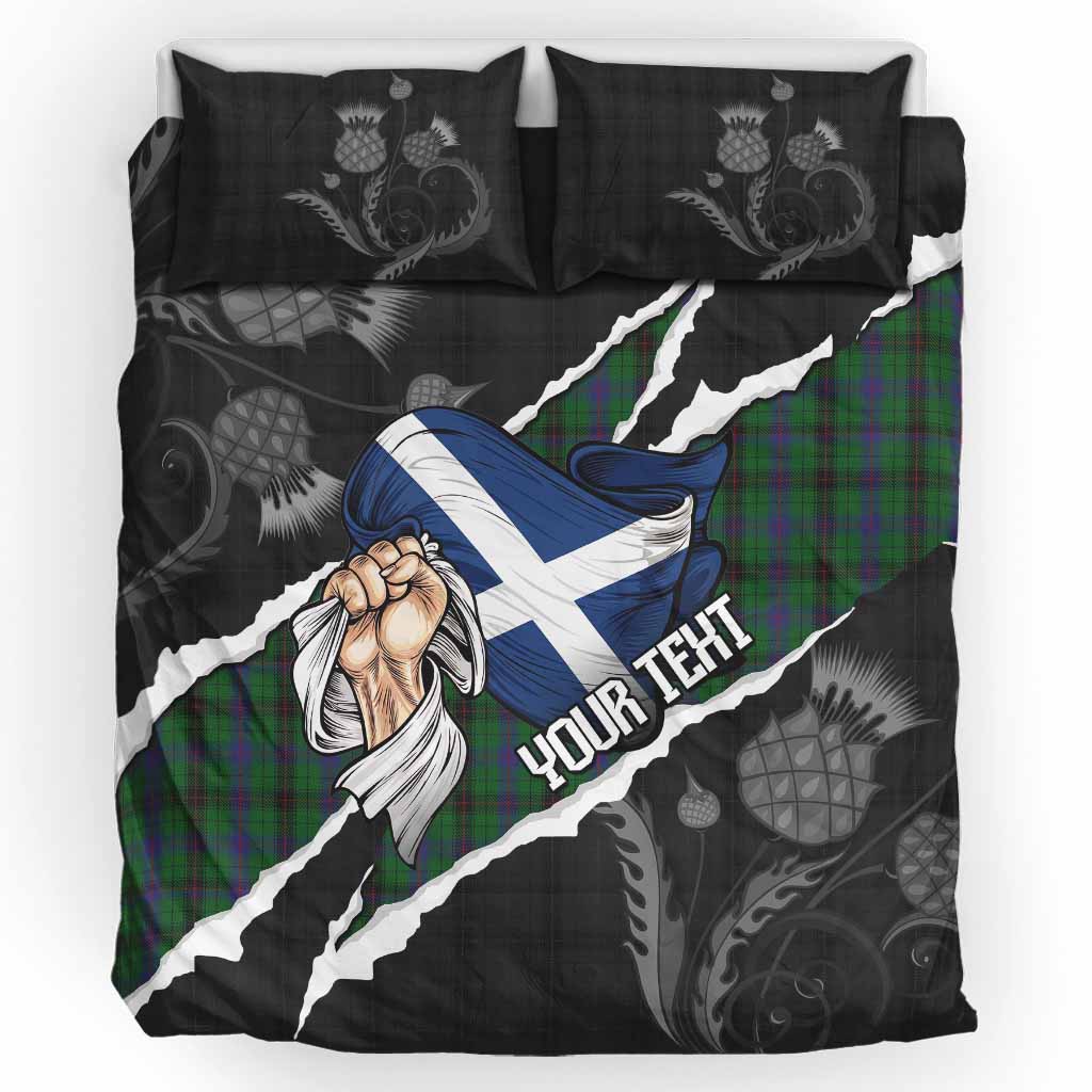 Davidson Tartan Bedding Set Hands with Scotland National Flags UK Bedding Set UK King 91*87 inch - Tartan Vibes Clothing