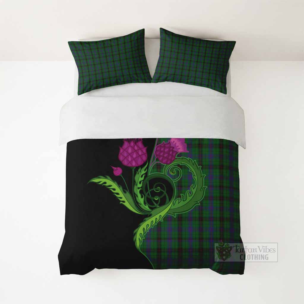 Davidson Tartan Bedding Set Traditional Scottish Thistle - Tartan Vibes Clothing