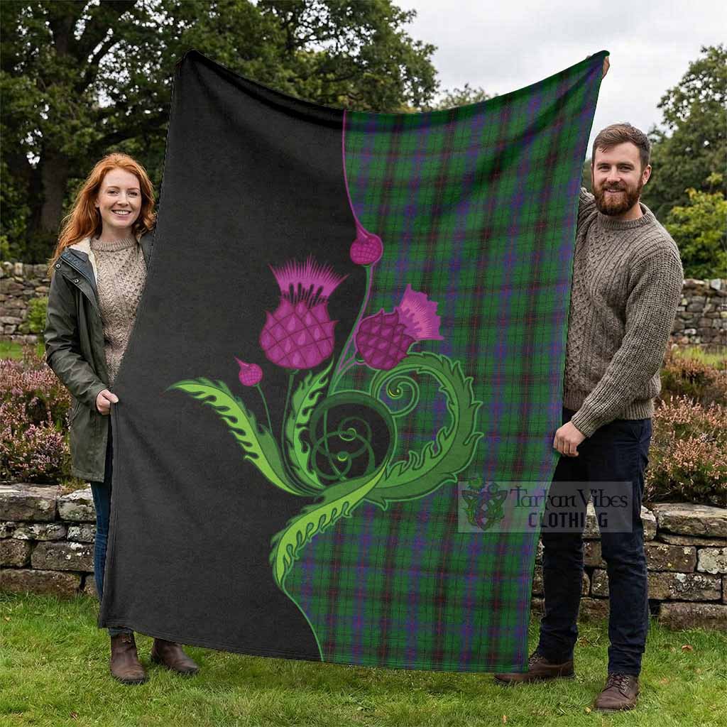 Davidson Tartan Blanket Traditional Scottish Thistle - Tartan Vibes Clothing