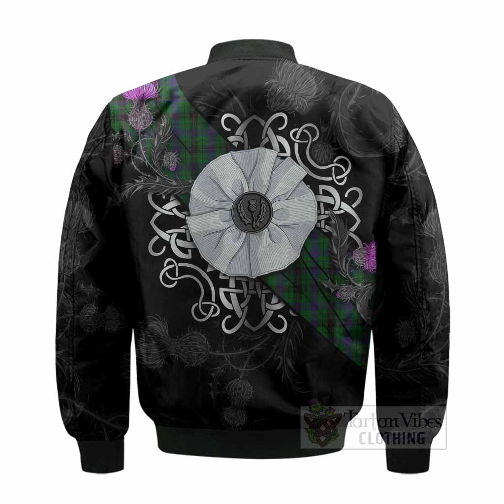 Davidson Tartan Bomber Jacket Jacobite White Rose - Tartan Vibes Clothing