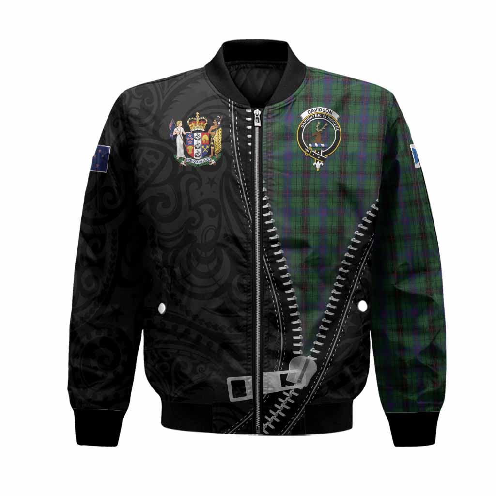 Davidson Tartan Bomber Jacket New Zealand Pattern Unique Zipper Stylized