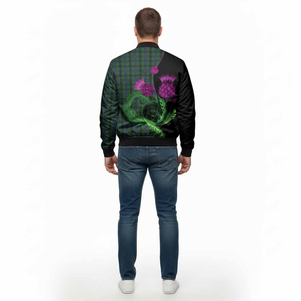 Davidson Tartan Bomber Jacket Traditional Scottish Thistle