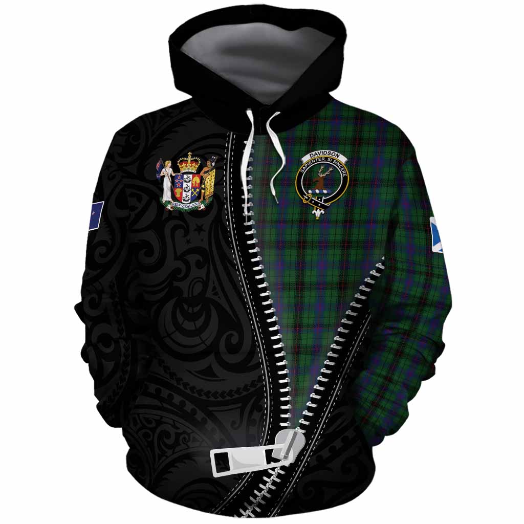Davidson Tartan Cotton Hoodie New Zealand Pattern Unique Zipper Stylized