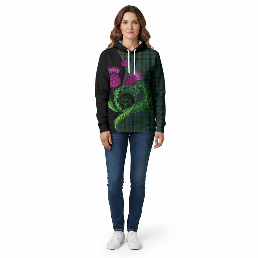 Davidson Tartan Cotton Hoodie Traditional Scottish Thistle