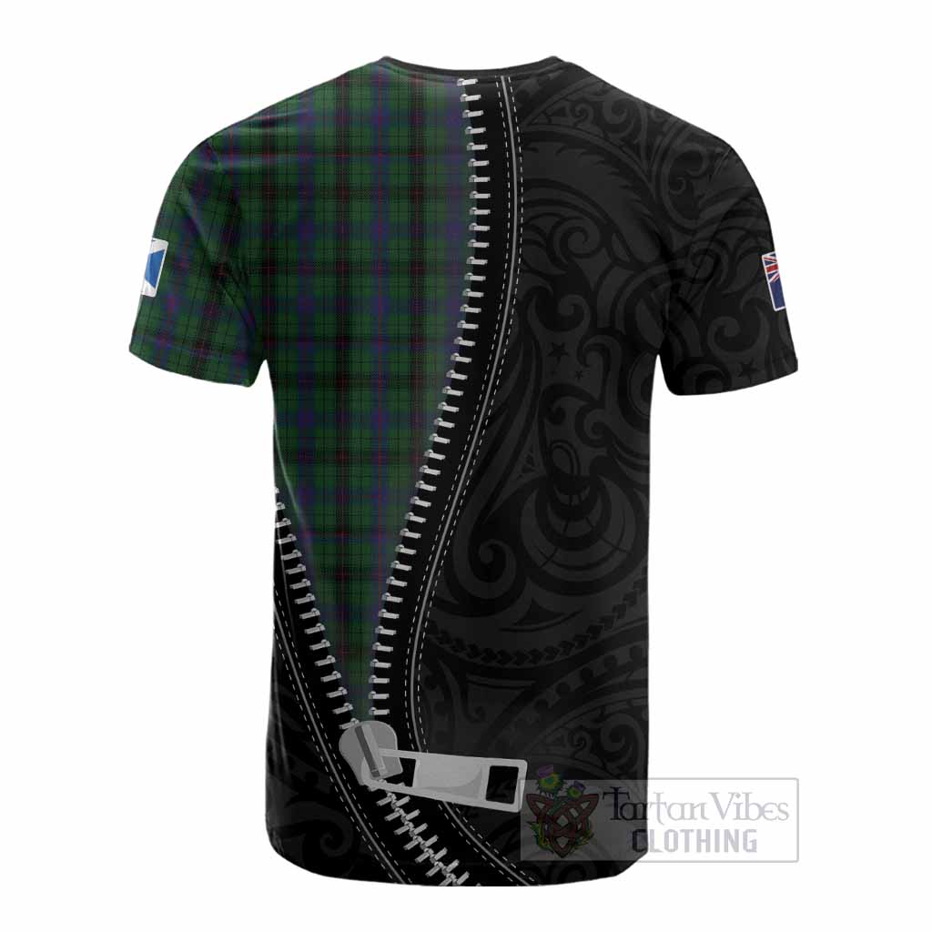 Davidson Tartan Cotton T-shirt New Zealand Pattern Unique Zipper Stylized