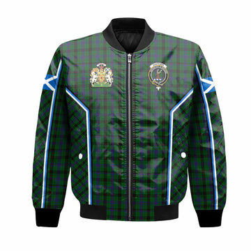 Davidson Tartan Crest Bomber Jacket Scotland Coat of Arm Flag Style