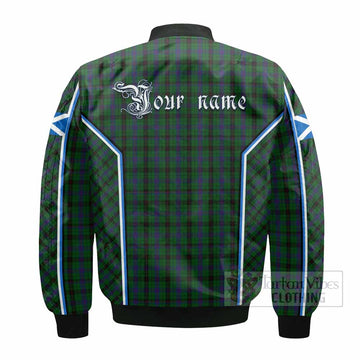 Davidson Tartan Crest Bomber Jacket Scotland Coat of Arm Flag Style