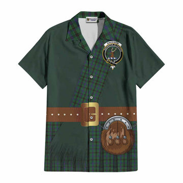 Davidson Tartan Crest Cotton Hawaiian Shirt Kilt Costume Style