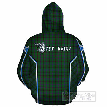 Davidson Tartan Crest Cotton Hoodie Scotland Coat of Arm Flag Style