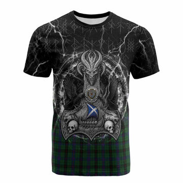 Davidson Tartan Crest Cotton T-shirt Celtic Odin's Raven Legacy