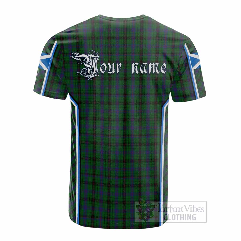 Davidson Tartan Crest Cotton T-shirt Scotland Coat of Arm Flag Style - Tartan Vibes Clothing