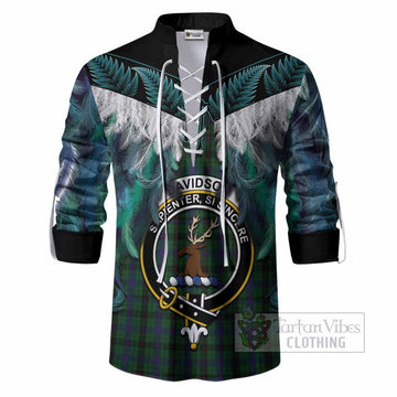 Davidson Tartan Crest Ghillie Shirt New Zealand Maori Korowai Cloak