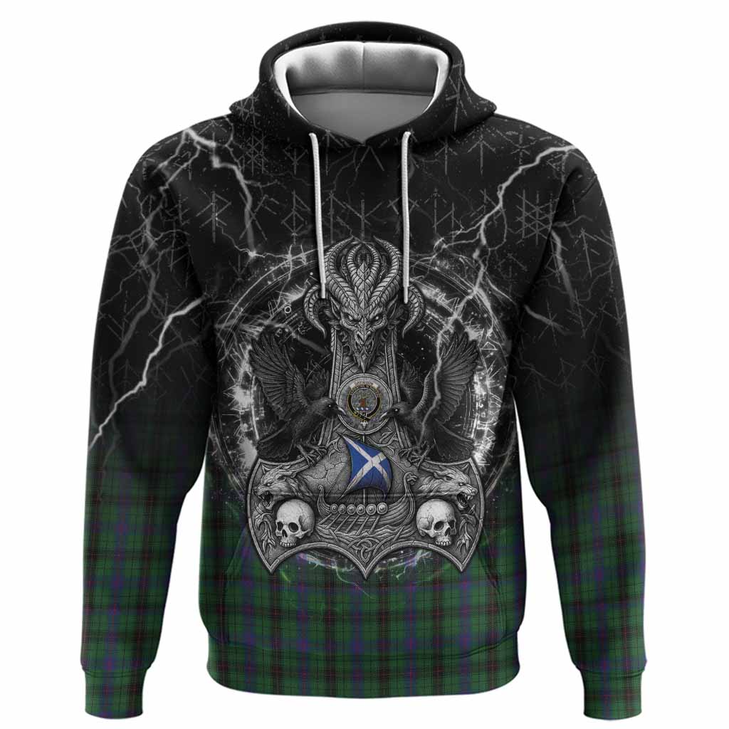 Davidson Tartan Crest Hoodie Celtic Odin's Raven Legacy
