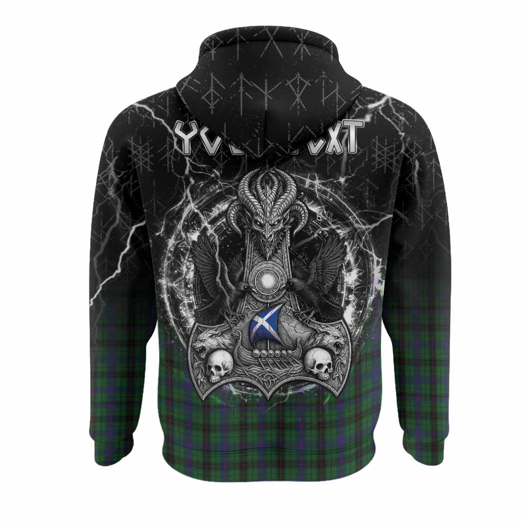 Davidson Tartan Crest Hoodie Celtic Odin's Raven Legacy