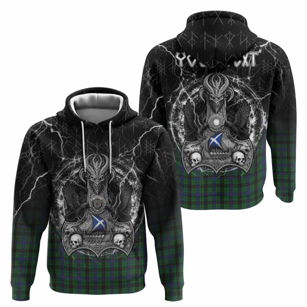 Davidson Tartan Crest Hoodie Celtic Odin's Raven Legacy