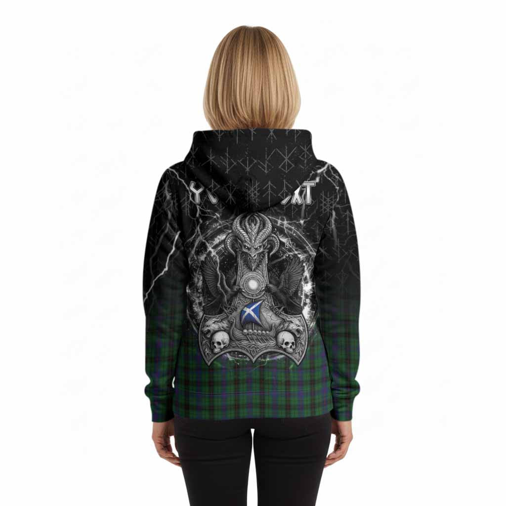Davidson Tartan Crest Hoodie Celtic Odin's Raven Legacy