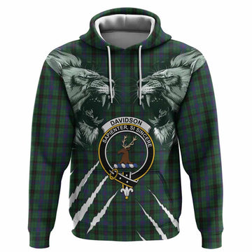 Davidson Tartan Crest Hoodie Ferocious Lion Style