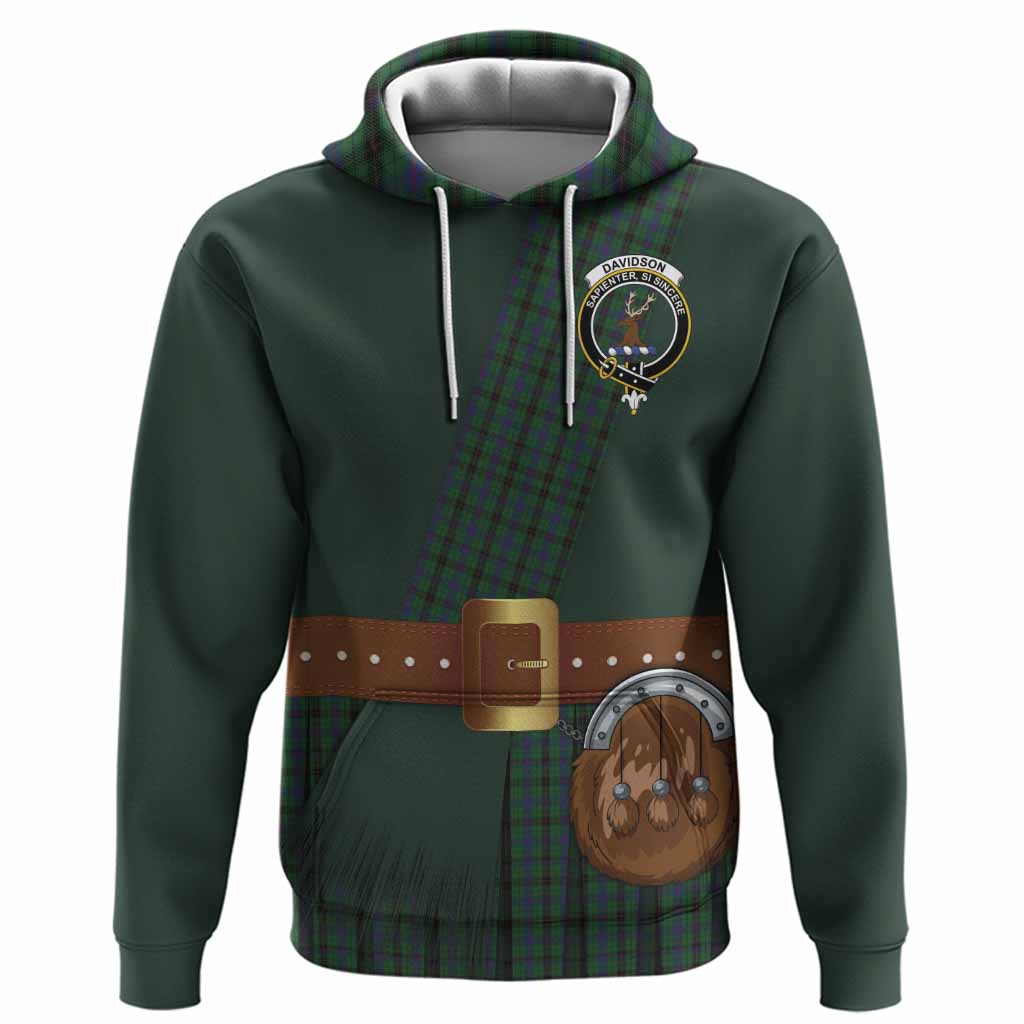 Davidson Tartan Crest Hoodie Kilt Costume Style