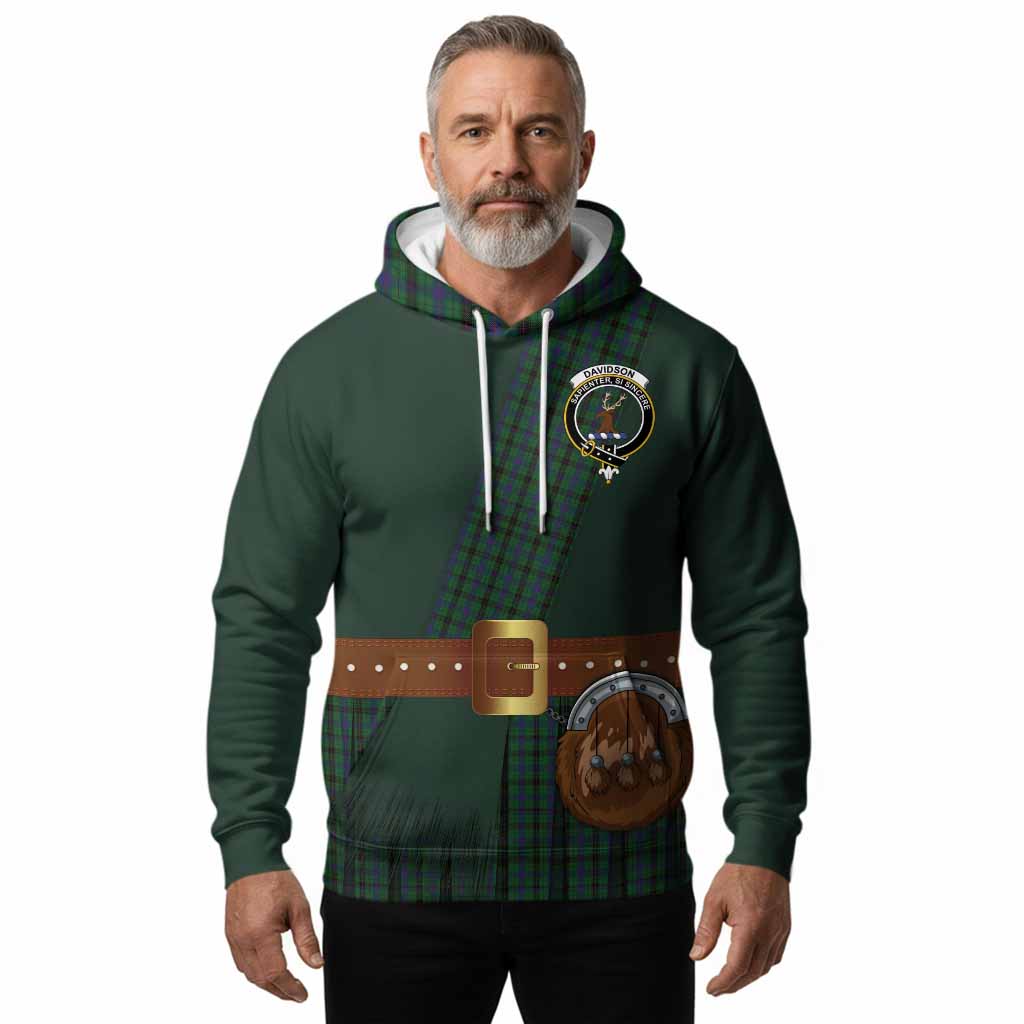 Davidson Tartan Crest Hoodie Kilt Costume Style