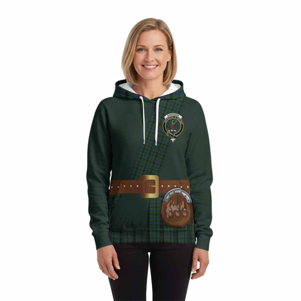 Davidson Tartan Crest Hoodie Kilt Costume Style