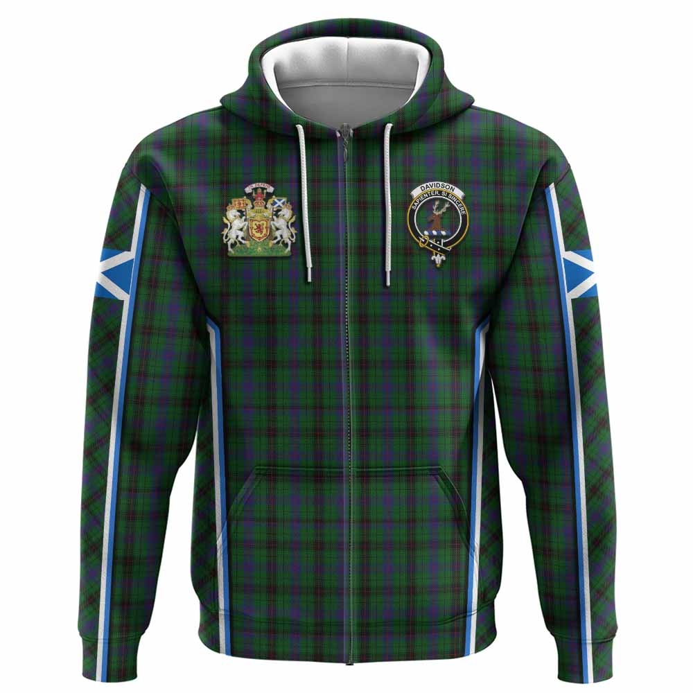 Davidson Tartan Crest Hoodie Scotland Coat of Arm Flag Style - Tartan Vibes Clothing