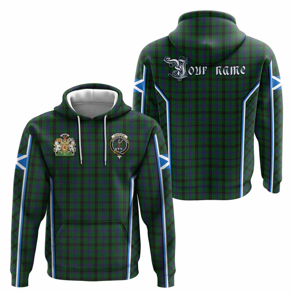 Davidson Tartan Crest Hoodie Scotland Coat of Arm Flag Style - Tartan Vibes Clothing