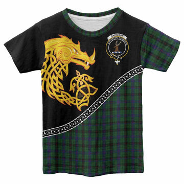 Davidson Tartan Crest Kid T-shirt Legendary Dragon Knot Half Style