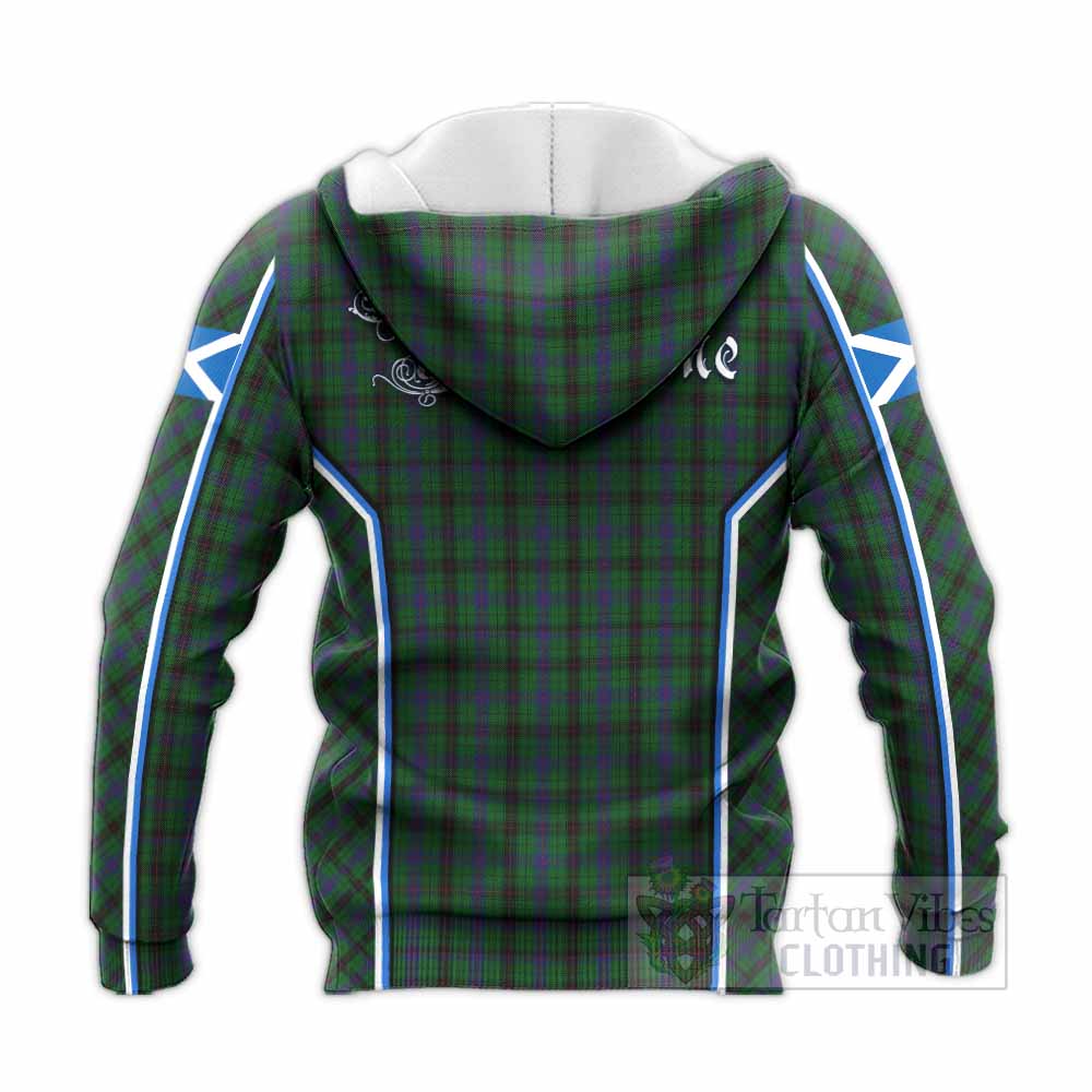 Davidson Tartan Crest Knitted Hoodie Scotland Coat of Arm Flag Style - Tartan Vibes Clothing