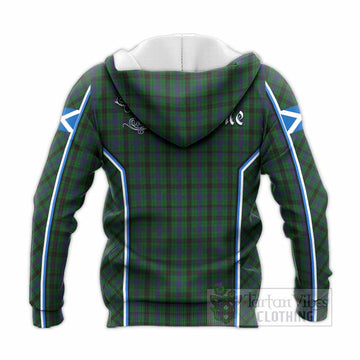 Davidson Tartan Crest Knitted Hoodie Scotland Coat of Arm Flag Style