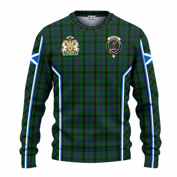 Davidson Tartan Crest Knitted Sweater Scotland Coat of Arm Flag Style