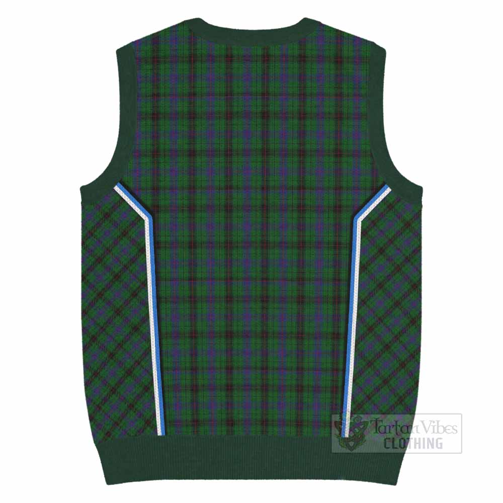 Davidson Tartan Crest Knitted V-Neck Vest Scotland Coat of Arm Flag Style - Tartan Vibes Clothing
