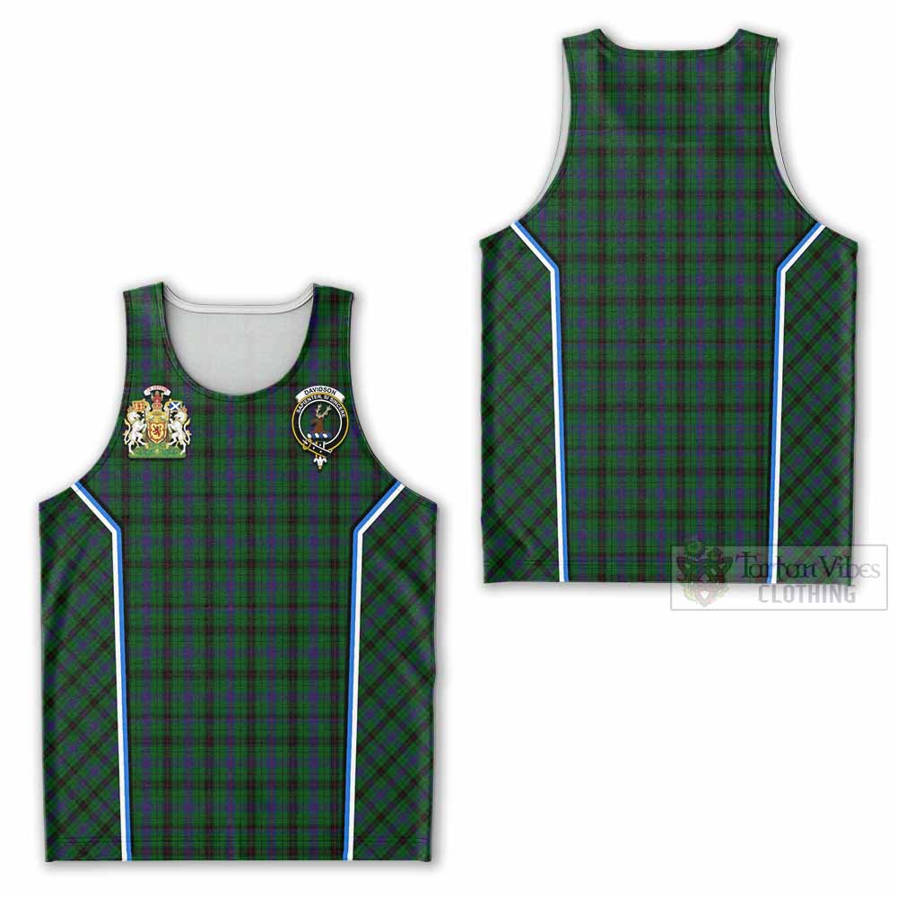 Davidson Tartan Crest Men Tank Top Scotland Coat of Arm Flag Style - Tartan Vibes Clothing