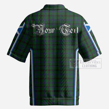 Davidson Tartan Crest Men’s Polo Sweater Top Scotland Coat of Arm Flag Style