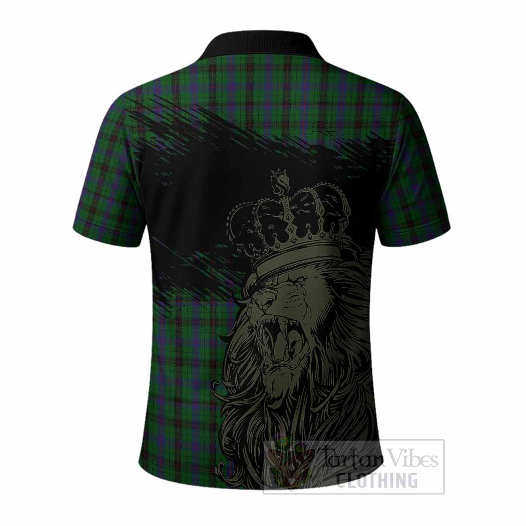 Davidson Tartan Crest Polo Shirt Crowned Lion Heritage Style