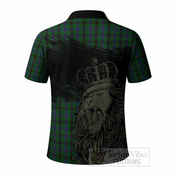 Davidson Tartan Crest Polo Shirt Crowned Lion Heritage Style