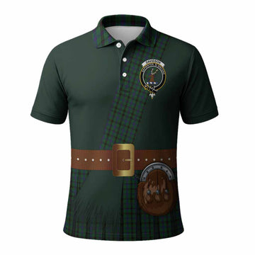 Davidson Tartan Crest Polo Shirt Kilt Costume Style