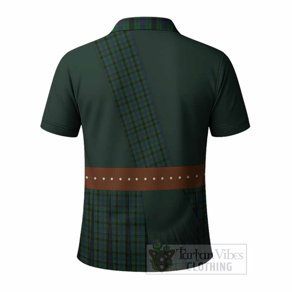 Davidson Tartan Crest Polo Shirt Kilt Costume Style