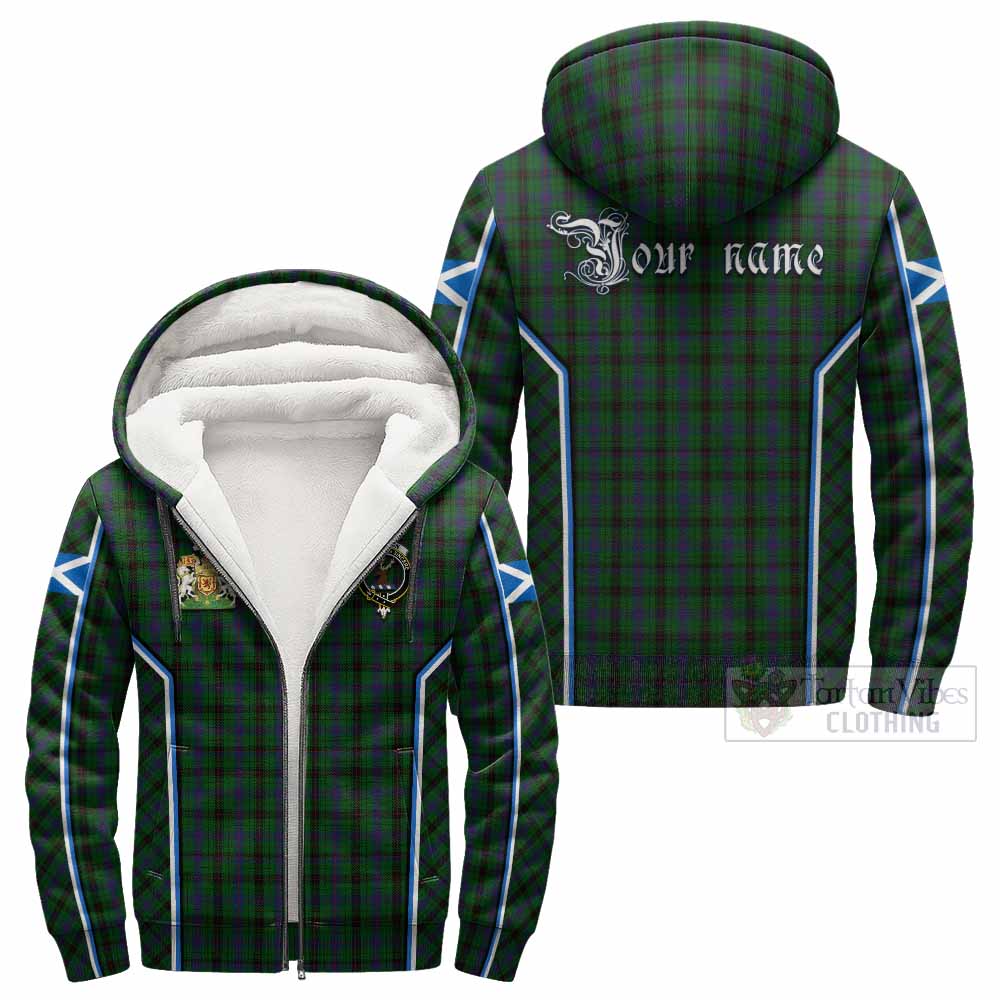 Davidson Tartan Crest Sherpa Hoodie Scotland Coat of Arm Flag Style - Tartan Vibes Clothing