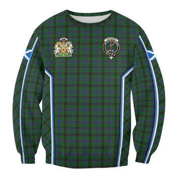 Davidson Tartan Crest Sweatshirt Scotland Coat of Arm Flag Style