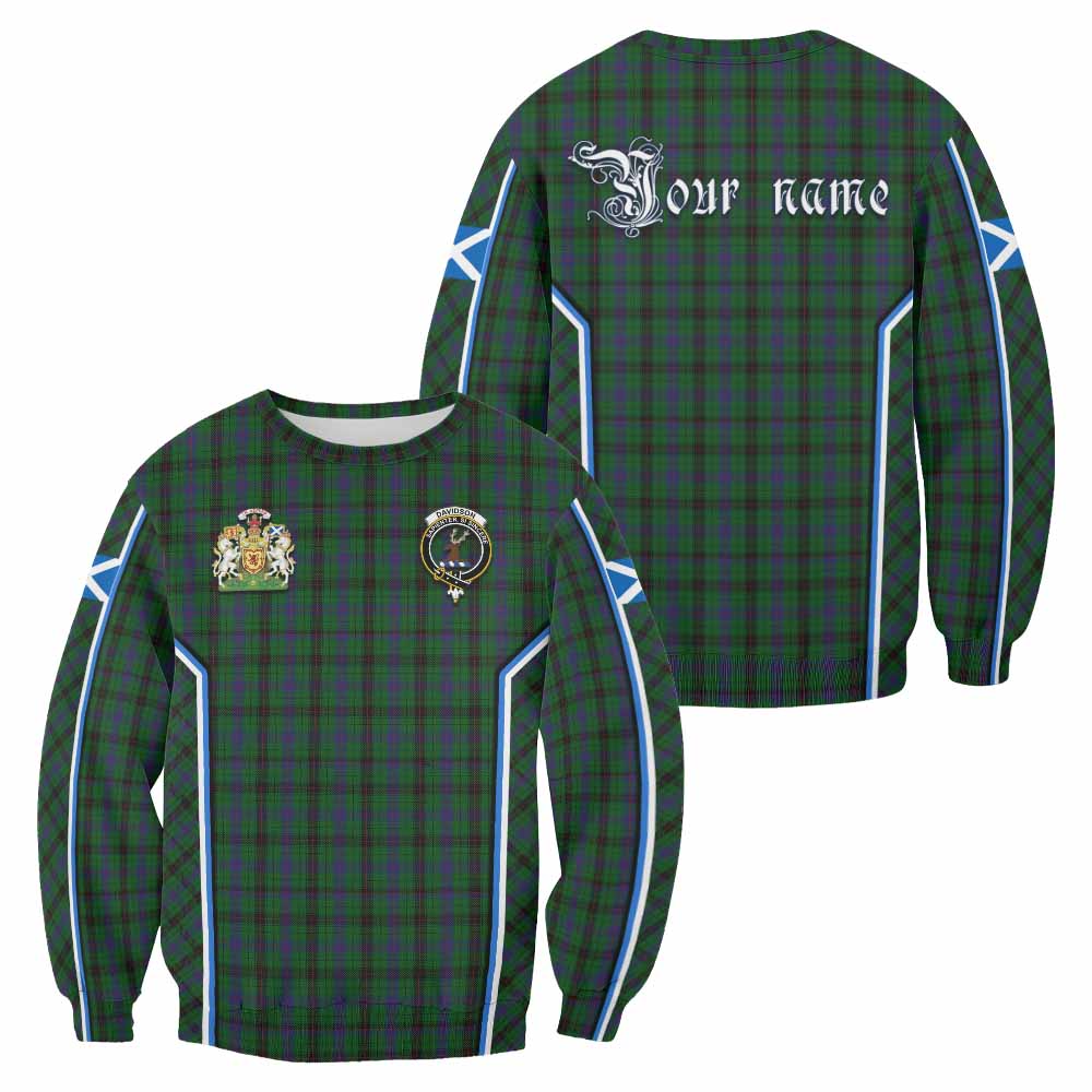 Davidson Tartan Crest Sweatshirt Scotland Coat of Arm Flag Style - Tartan Vibes Clothing