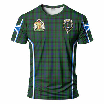 Davidson Tartan Crest T-shirt Scotland Coat of Arm Flag Style - Tartan Vibes Clothing